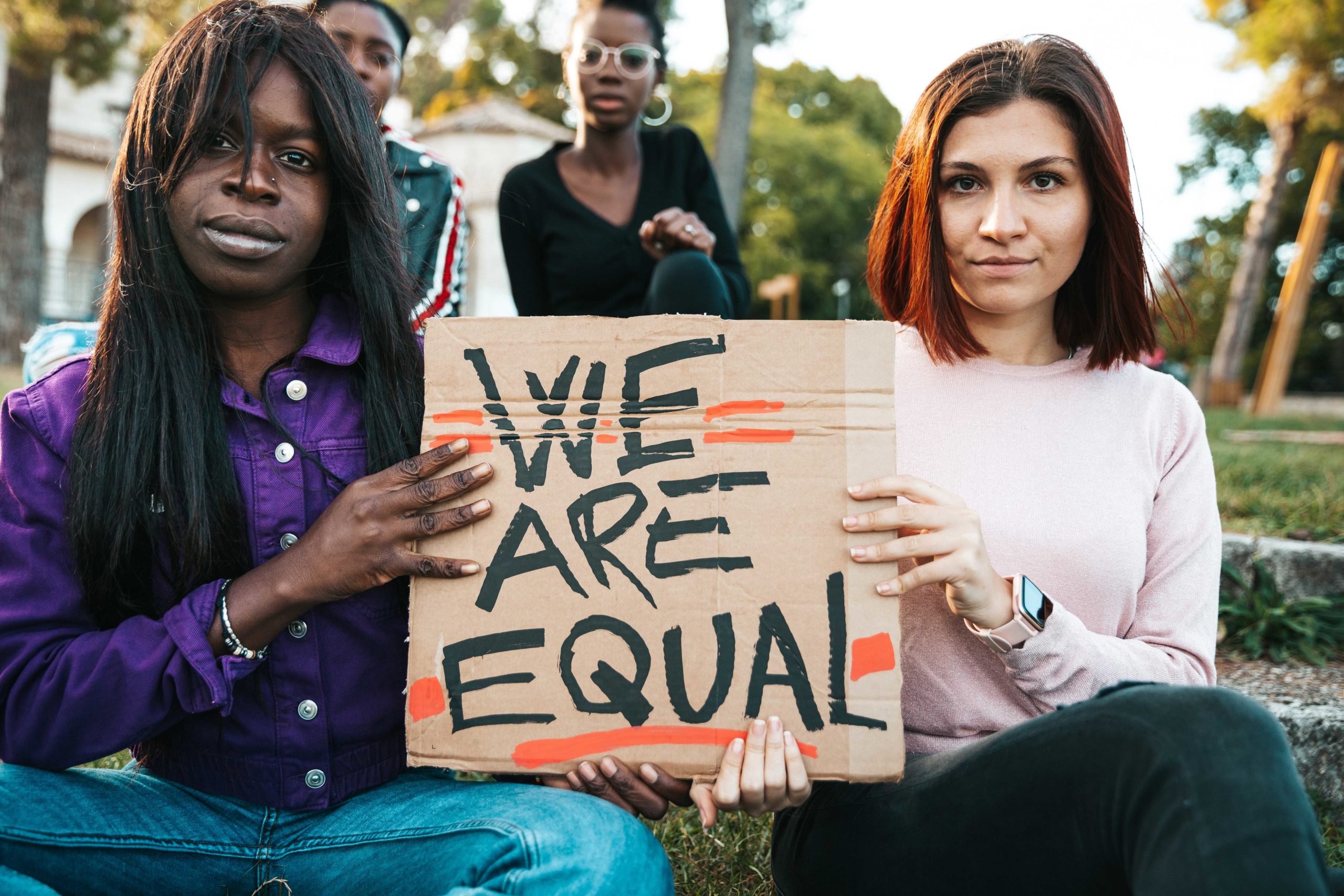We Are Equal protest sign