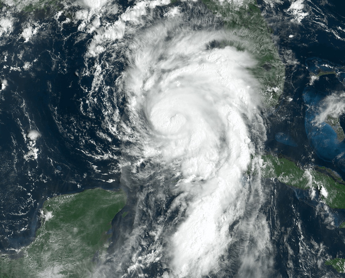 Hurricane Idalia gradually intensifying on the morning of August 29, 2023.